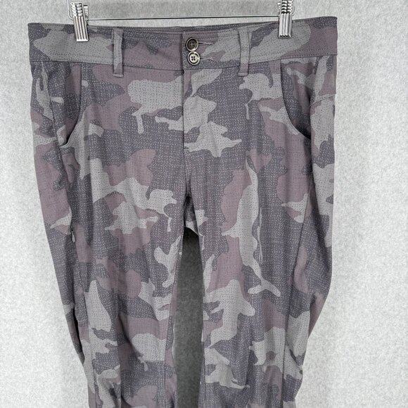 Prana Womens Halle Straight Leg Pant Size 8 Tall Gray Camo Hiking Convertible - Picture 2 of 13